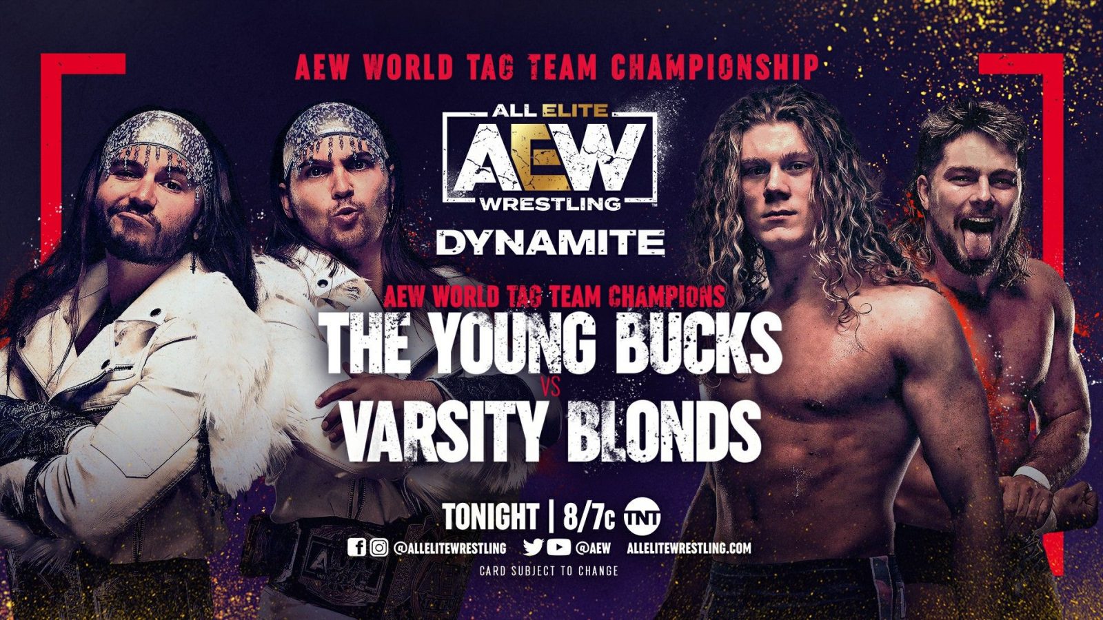 The Young Bucks vs The Varsity Blonds main event graphic