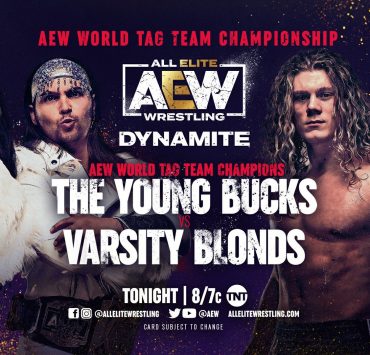 The Young Bucks vs The Varsity Blonds main event graphic