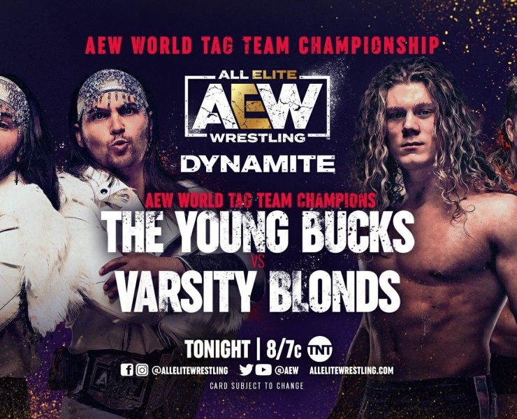The Young Bucks vs The Varsity Blonds main event graphic
