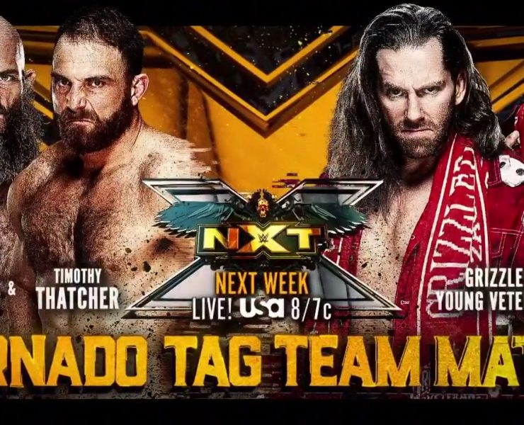 Ciampa and Thatcher vs Grizzled Young Vets main event graphic
