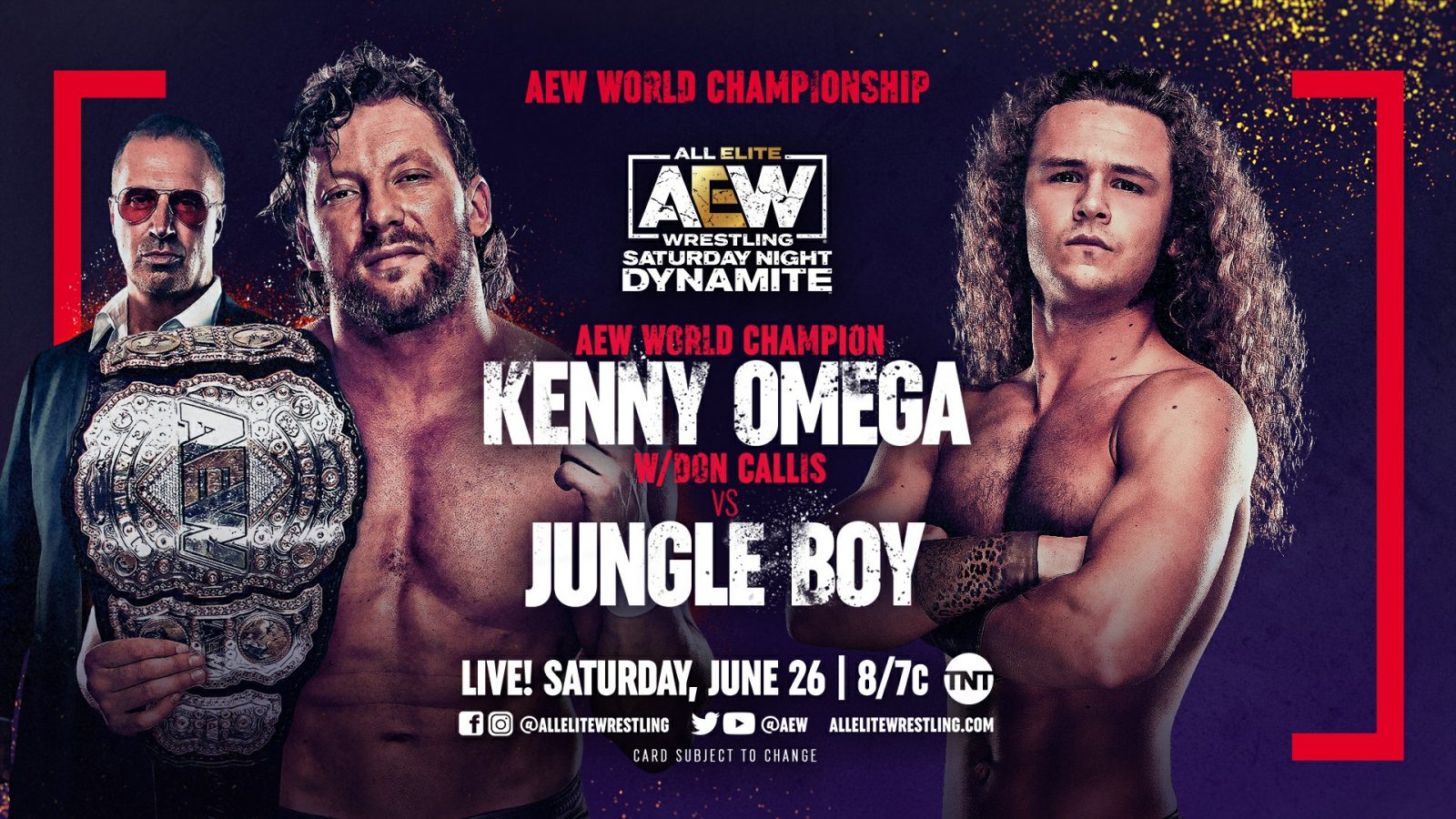 Kenny Omega vs Jungle Boy AEW Dynamite main event graphic