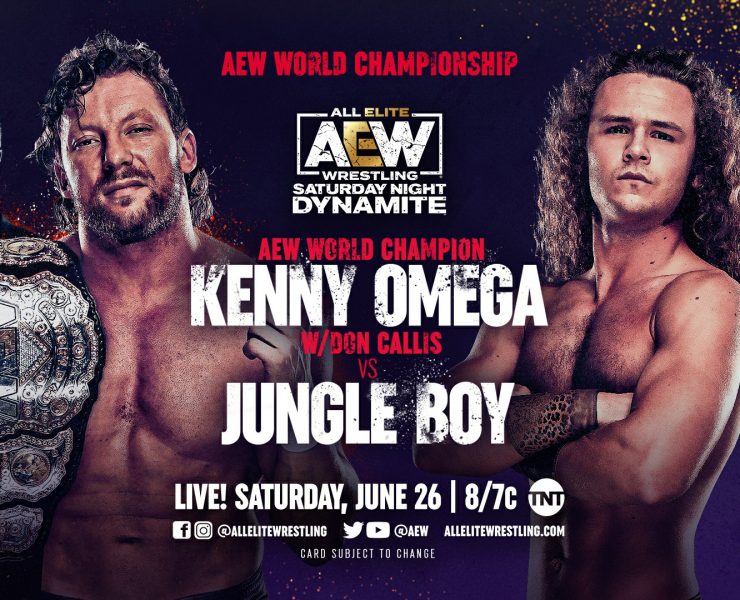 Kenny Omega vs Jungle Boy AEW Dynamite main event graphic