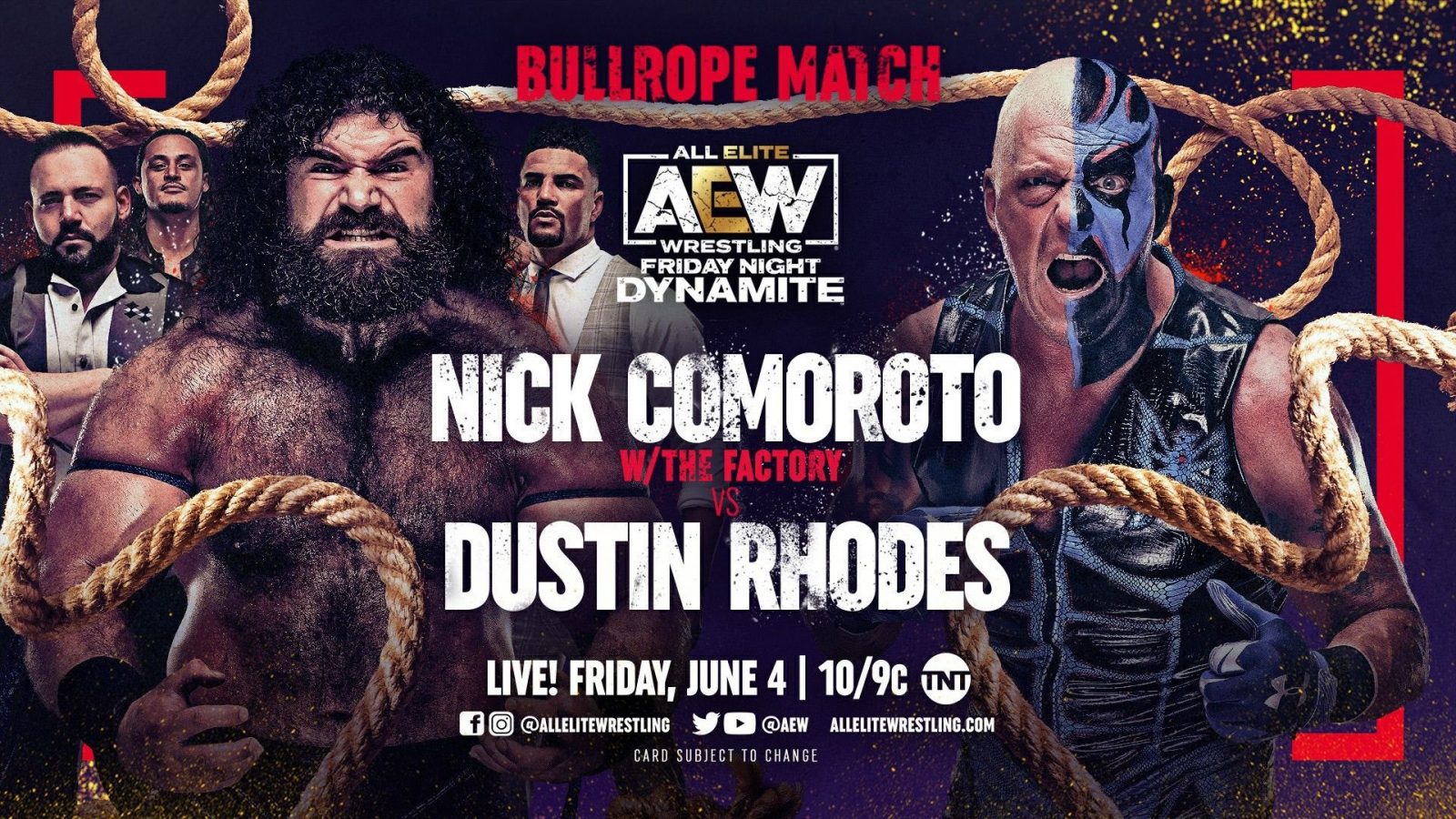 Dustin Rhodes vs Nick Comoroto Main Event Graphic