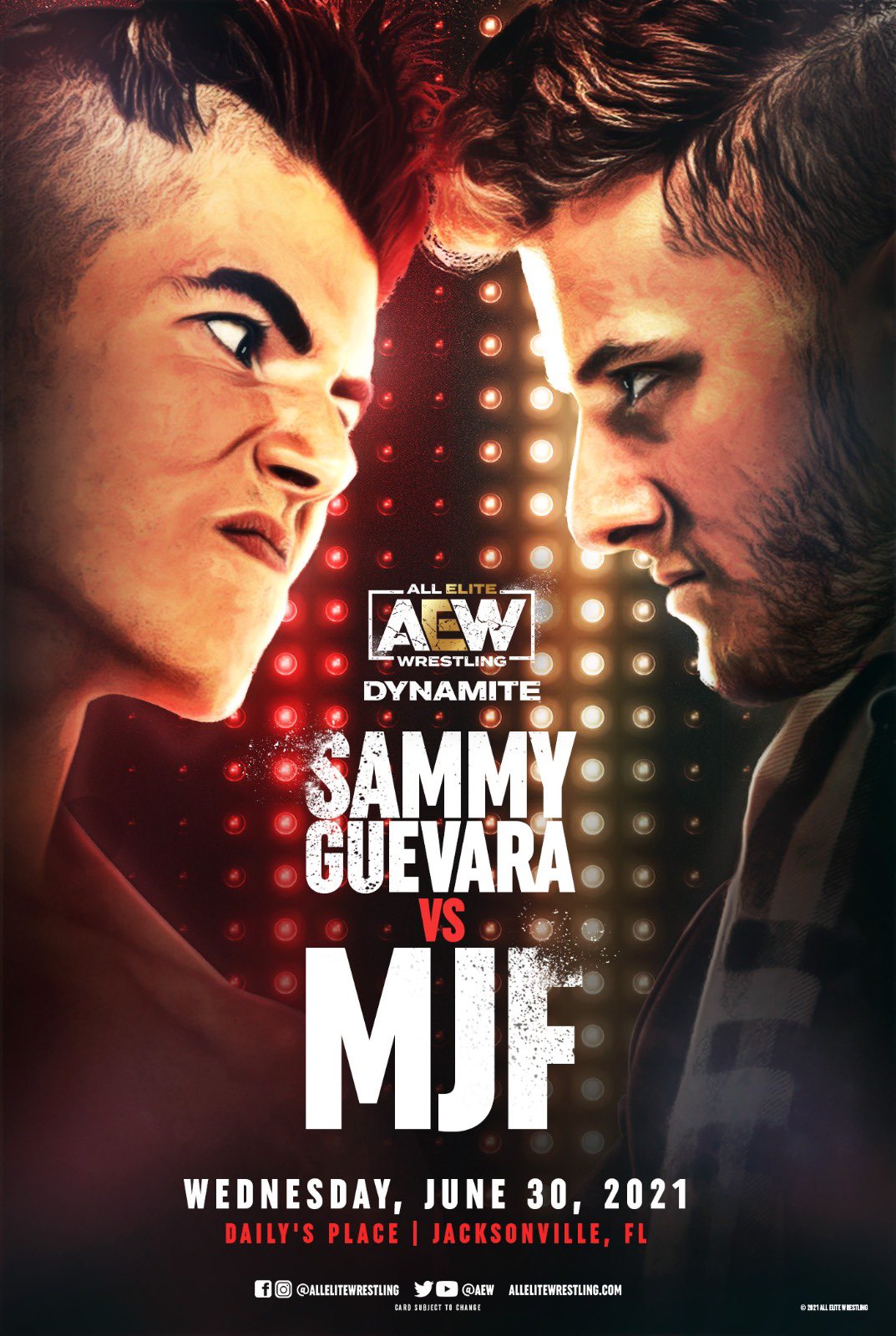 Sammy Guevara vs MJF AEW Dynamite main event graphic