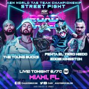 The Young Bucks vs Penta El Zero M and Eddie Kingston AEW main event graphic