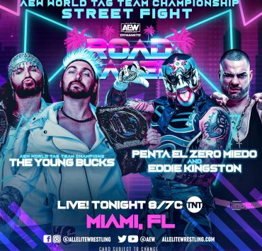 The Young Bucks vs Penta El Zero M and Eddie Kingston AEW main event graphic