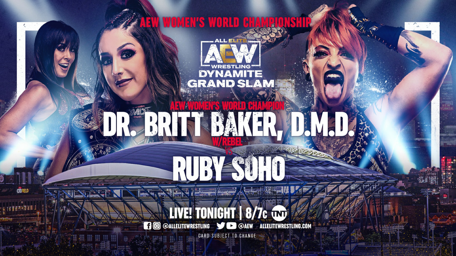 Dr. Britt Baker, DMD vs Ruby Soho main event graphic