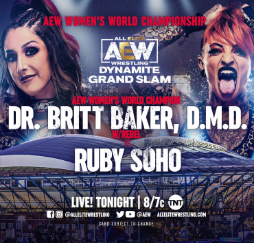 Dr. Britt Baker, DMD vs Ruby Soho main event graphic