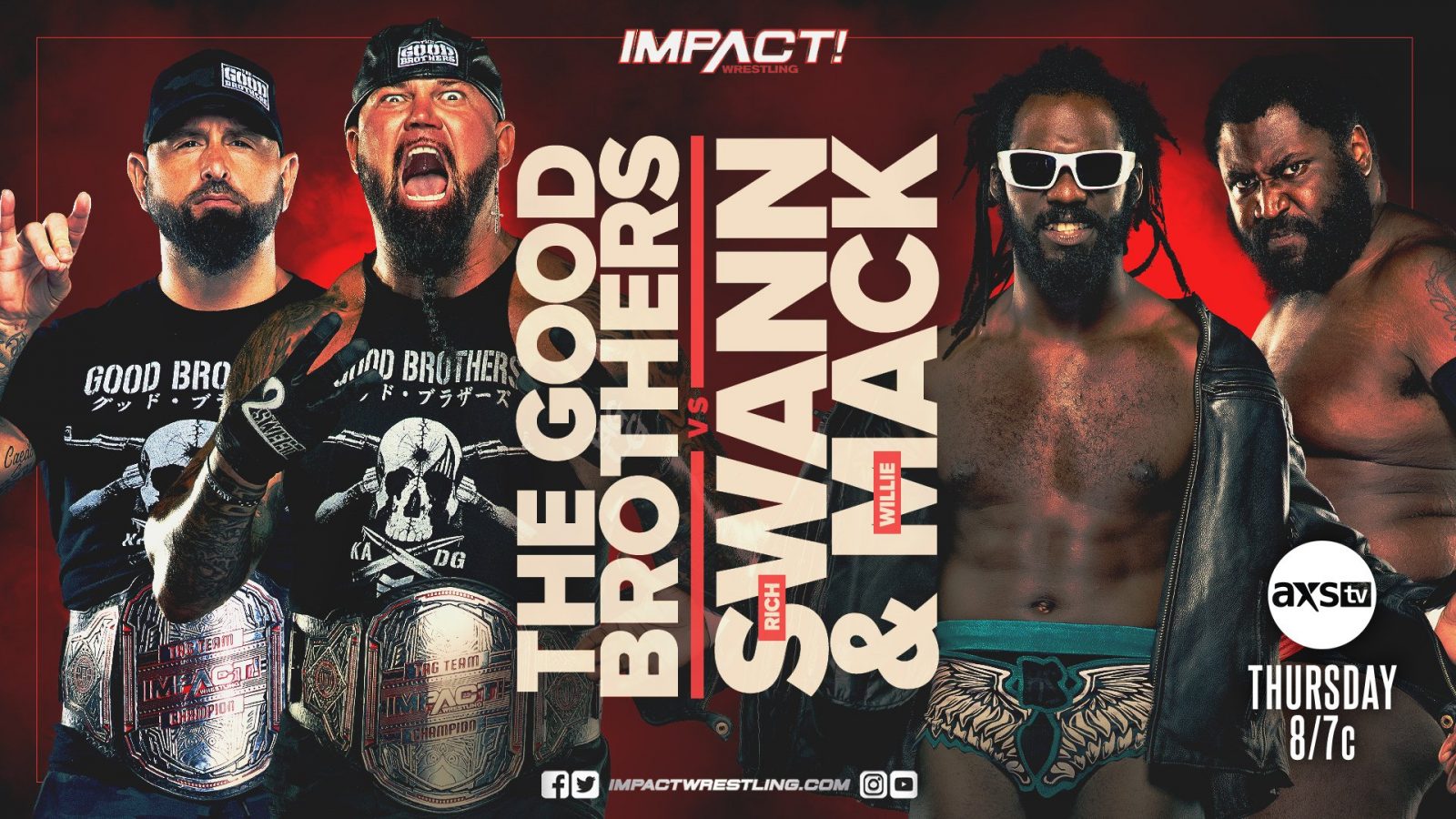 The Good Brothers vs Rich and Willie Mack main event graphic