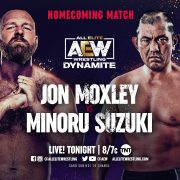 Jon Moxley vs Minoru Suzuki main event graphic