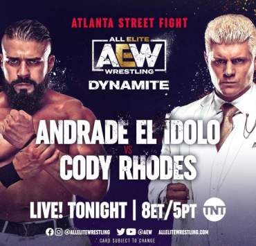 Andrade vs Cody main event graphic