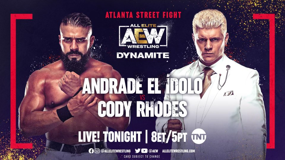 Andrade vs Cody main event graphic