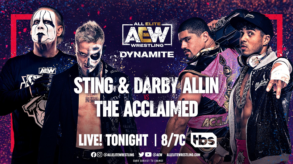 Graphic for Sting and Darby Allin vs The Acclaimed