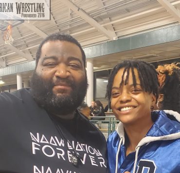 Jabari of NAAW poses with Big Swole