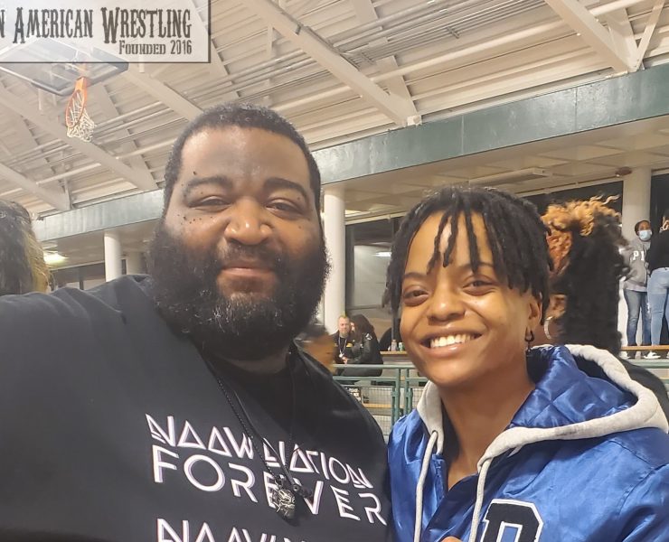 Jabari of NAAW poses with Big Swole