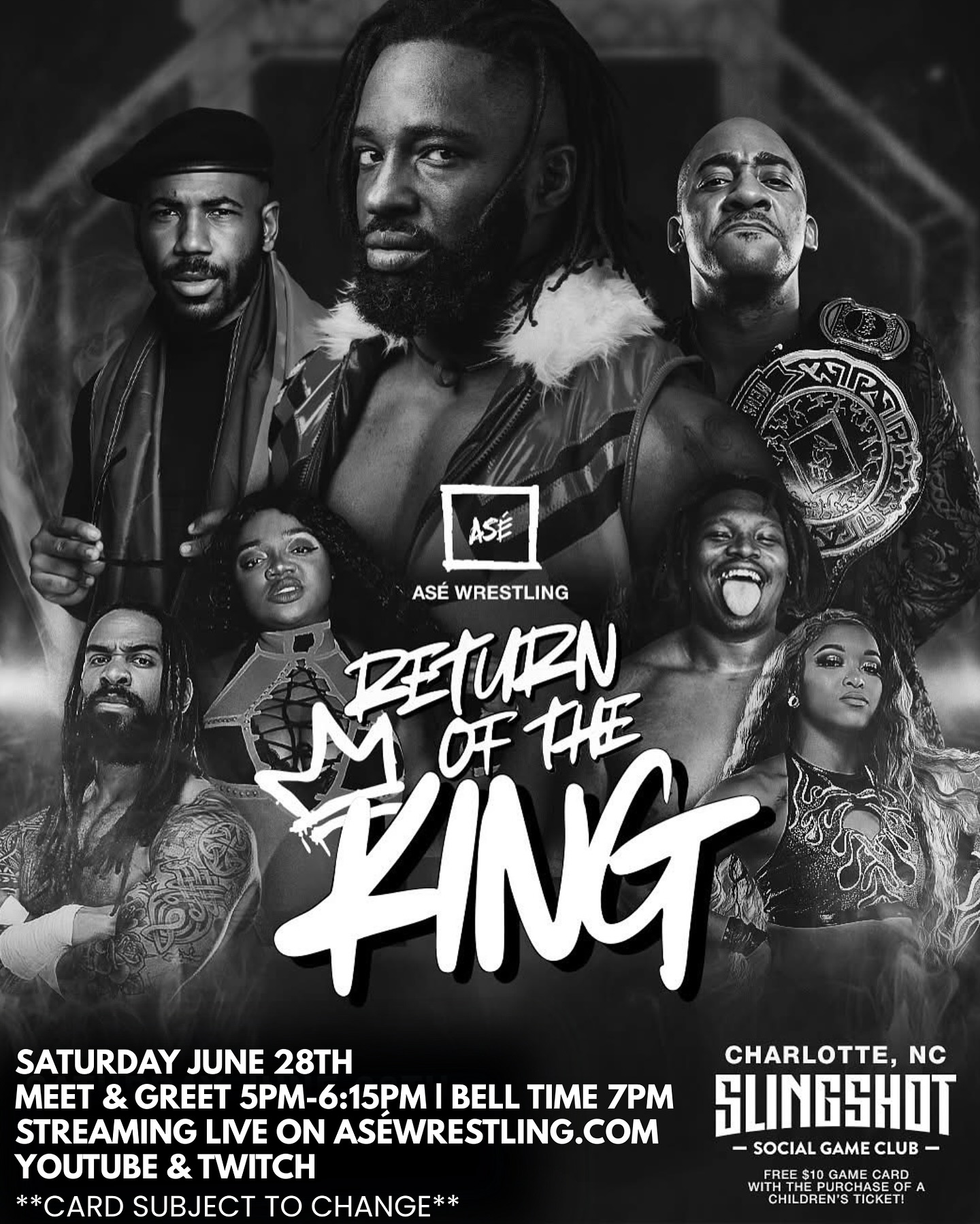 A poster for ASÉ Wrestling: Return of the King
